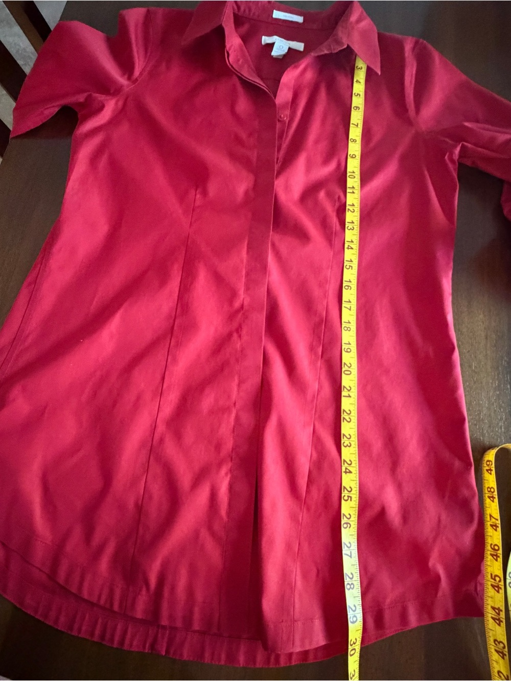 Chico's Vibrant Red Button-Down Collared Top - Picture 6 of 6